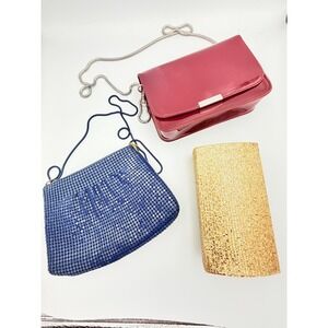 Purse Lot Vintage Blue Metal Mesh Crossbody Bag Disco Evening Purse  Bundle